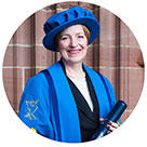 Image of Deborah Shackleton accepting their Honorary Fellowship at LJMU