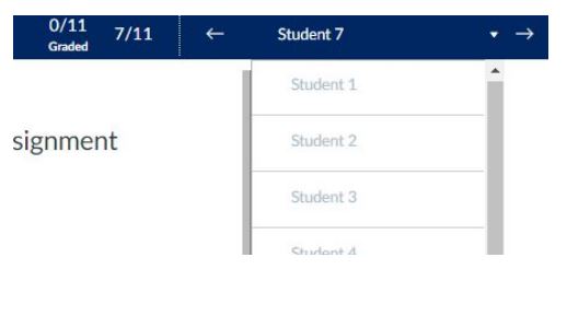 Click on the student name at the top of the window to select the desired students from the drop down.