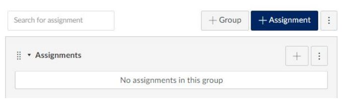 Create an assignment using the +Assignment button in the 'assignments' section of your course.