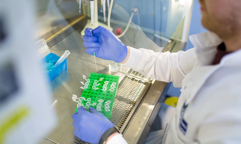 An LJMU students in a science laboratory